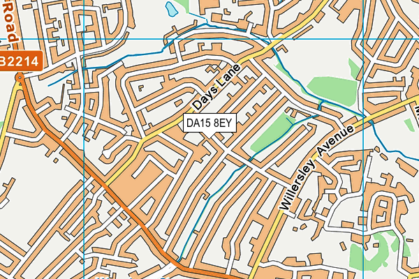 DA15 8EY map - OS VectorMap District (Ordnance Survey)