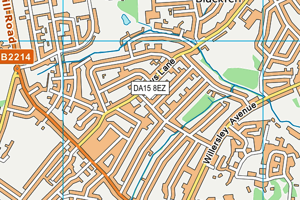DA15 8EZ map - OS VectorMap District (Ordnance Survey)