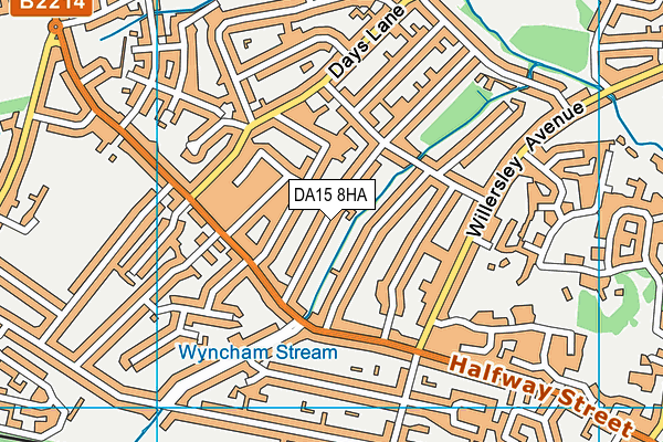 DA15 8HA map - OS VectorMap District (Ordnance Survey)