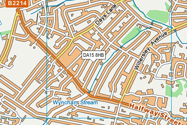 DA15 8HB map - OS VectorMap District (Ordnance Survey)