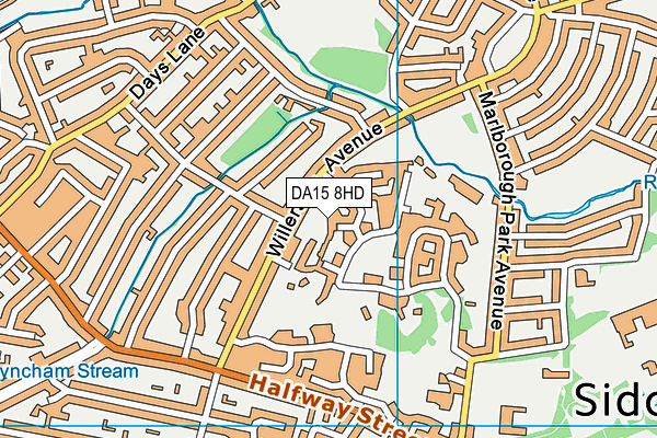 DA15 8HD map - OS VectorMap District (Ordnance Survey)