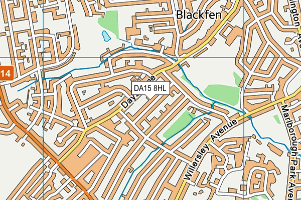 DA15 8HL map - OS VectorMap District (Ordnance Survey)