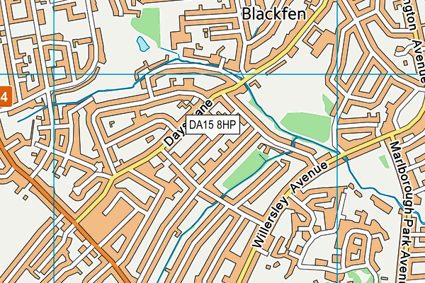 DA15 8HP map - OS VectorMap District (Ordnance Survey)