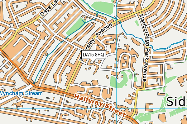 DA15 8HQ map - OS VectorMap District (Ordnance Survey)