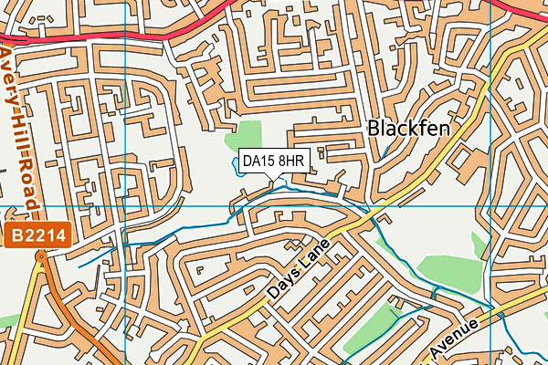 DA15 8HR map - OS VectorMap District (Ordnance Survey)