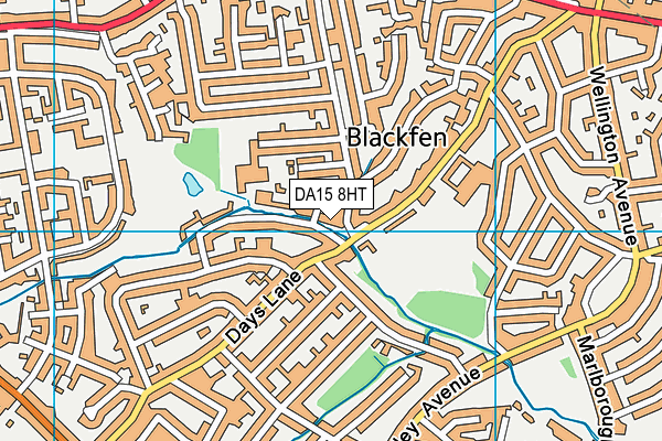 DA15 8HT map - OS VectorMap District (Ordnance Survey)