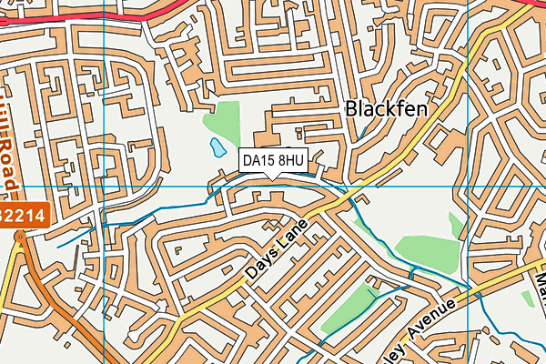 DA15 8HU map - OS VectorMap District (Ordnance Survey)