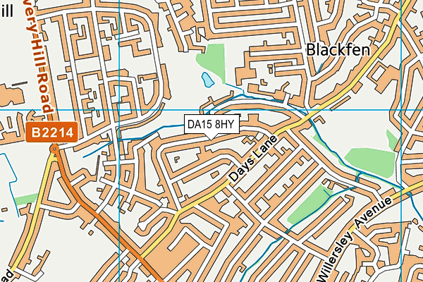 DA15 8HY map - OS VectorMap District (Ordnance Survey)