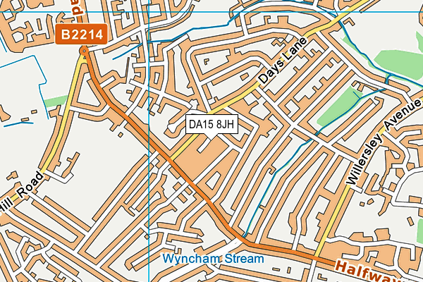 DA15 8JH map - OS VectorMap District (Ordnance Survey)