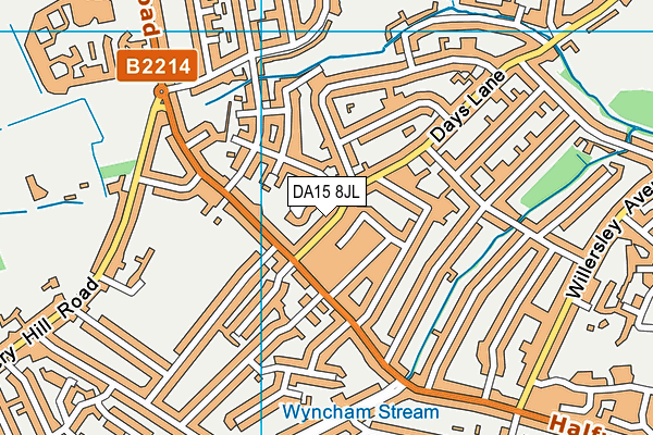 DA15 8JL map - OS VectorMap District (Ordnance Survey)