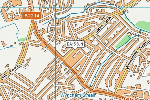 DA15 8JN map - OS VectorMap District (Ordnance Survey)