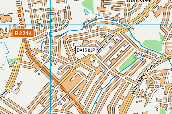 DA15 8JP map - OS VectorMap District (Ordnance Survey)