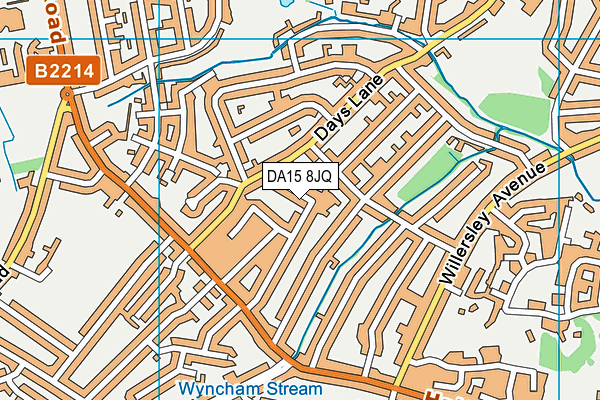 DA15 8JQ map - OS VectorMap District (Ordnance Survey)
