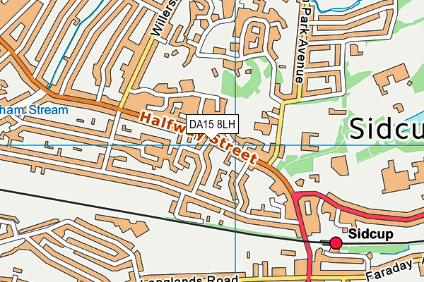 DA15 8LH map - OS VectorMap District (Ordnance Survey)