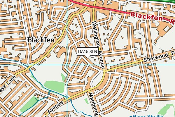 DA15 8LN map - OS VectorMap District (Ordnance Survey)