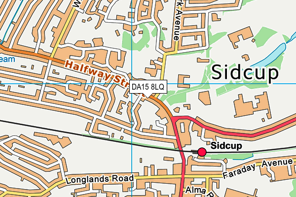 DA15 8LQ map - OS VectorMap District (Ordnance Survey)