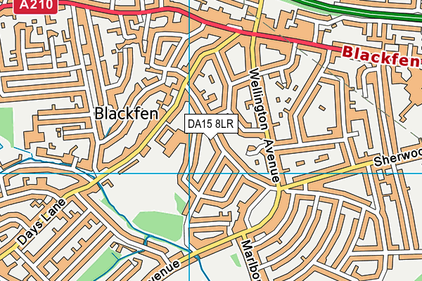 DA15 8LR map - OS VectorMap District (Ordnance Survey)