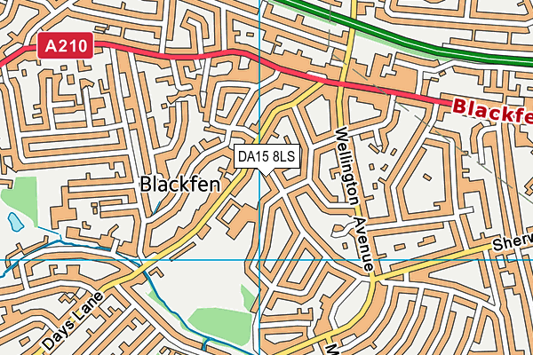 DA15 8LS map - OS VectorMap District (Ordnance Survey)