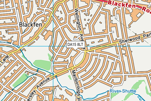 DA15 8LT map - OS VectorMap District (Ordnance Survey)