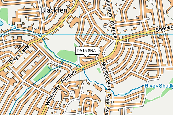 DA15 8NA map - OS VectorMap District (Ordnance Survey)
