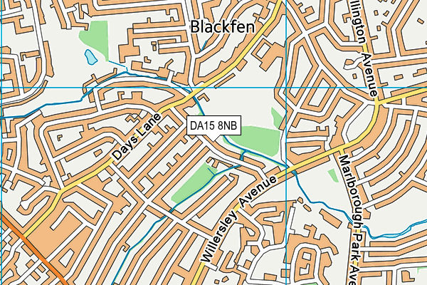 DA15 8NB map - OS VectorMap District (Ordnance Survey)