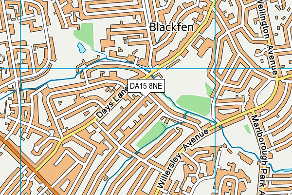 DA15 8NE map - OS VectorMap District (Ordnance Survey)