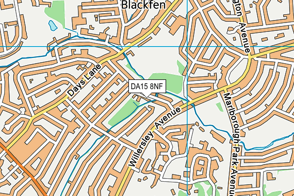 DA15 8NF map - OS VectorMap District (Ordnance Survey)