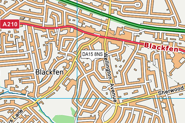 DA15 8NS map - OS VectorMap District (Ordnance Survey)