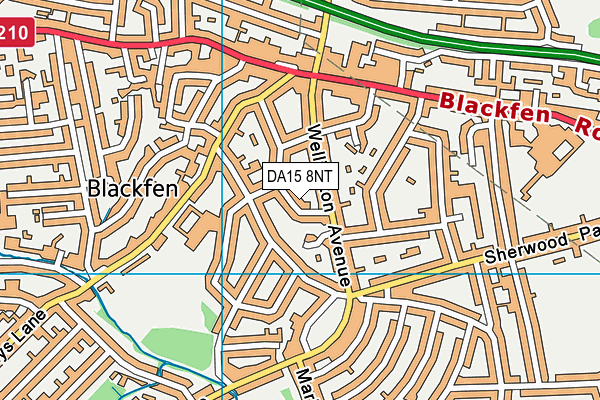DA15 8NT map - OS VectorMap District (Ordnance Survey)