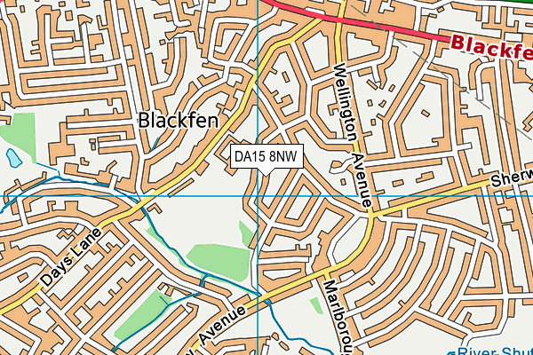 DA15 8NW map - OS VectorMap District (Ordnance Survey)