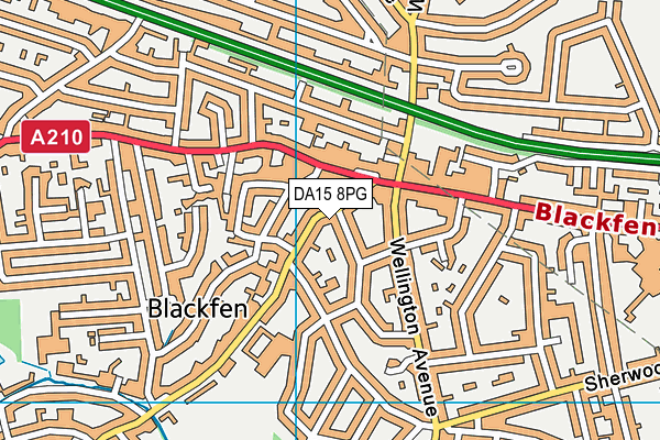DA15 8PG map - OS VectorMap District (Ordnance Survey)