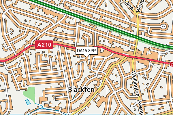 DA15 8PP map - OS VectorMap District (Ordnance Survey)