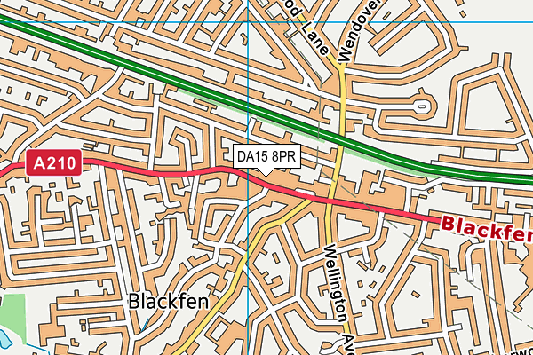 DA15 8PR map - OS VectorMap District (Ordnance Survey)