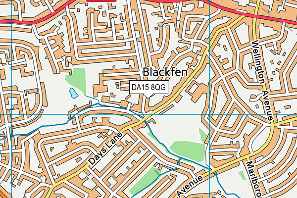 DA15 8QG map - OS VectorMap District (Ordnance Survey)