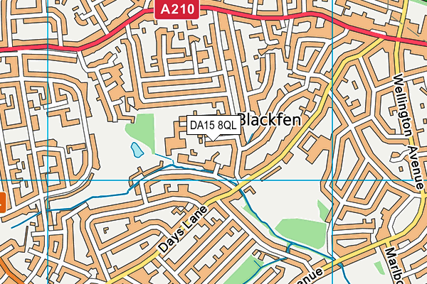 DA15 8QL map - OS VectorMap District (Ordnance Survey)
