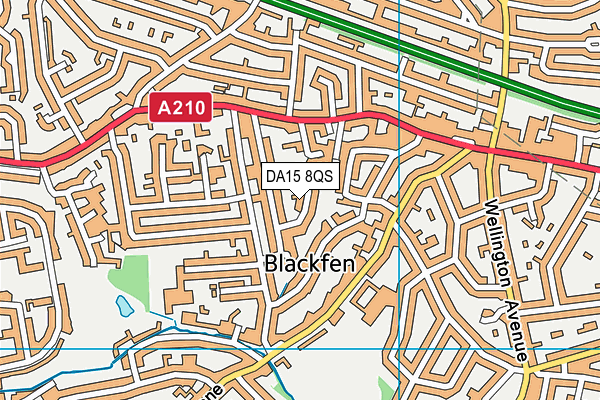 DA15 8QS map - OS VectorMap District (Ordnance Survey)