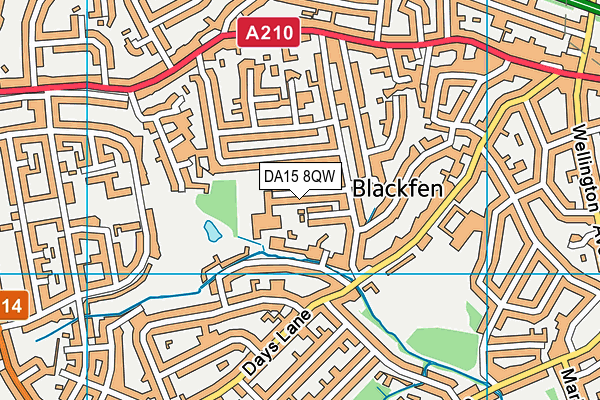 DA15 8QW map - OS VectorMap District (Ordnance Survey)