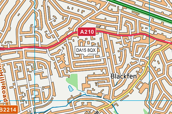 DA15 8QX map - OS VectorMap District (Ordnance Survey)