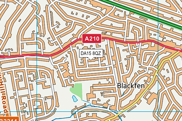 DA15 8QZ map - OS VectorMap District (Ordnance Survey)