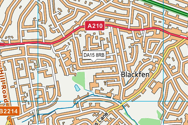 DA15 8RB map - OS VectorMap District (Ordnance Survey)