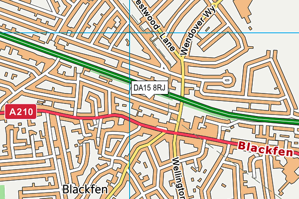 DA15 8RJ map - OS VectorMap District (Ordnance Survey)