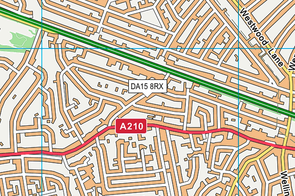 DA15 8RX map - OS VectorMap District (Ordnance Survey)