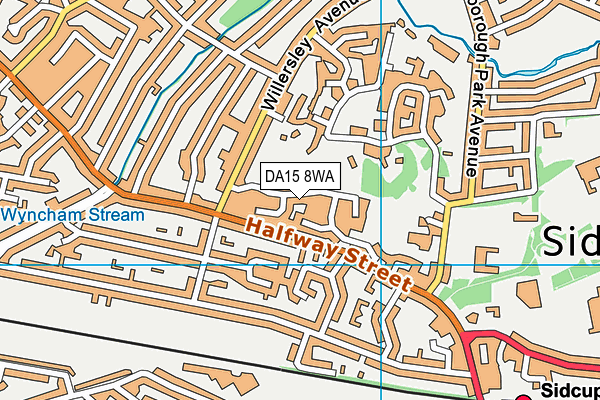 DA15 8WA map - OS VectorMap District (Ordnance Survey)