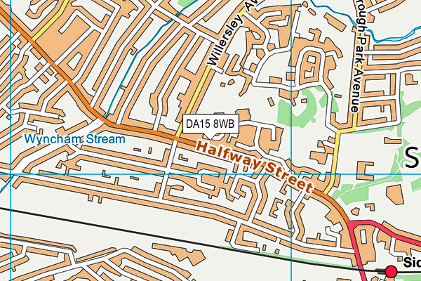 DA15 8WB map - OS VectorMap District (Ordnance Survey)