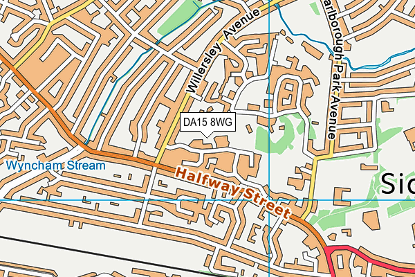 DA15 8WG map - OS VectorMap District (Ordnance Survey)