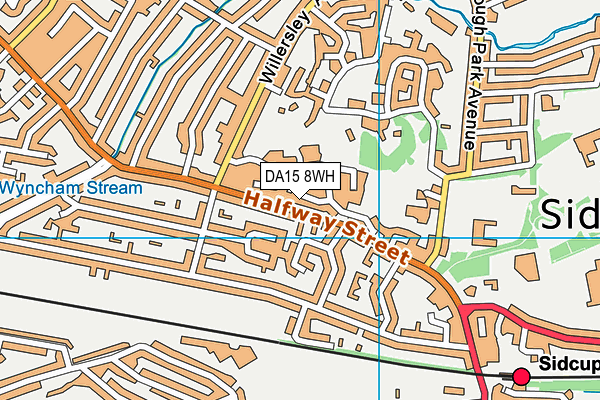 DA15 8WH map - OS VectorMap District (Ordnance Survey)