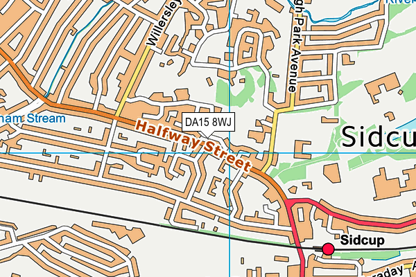 DA15 8WJ map - OS VectorMap District (Ordnance Survey)