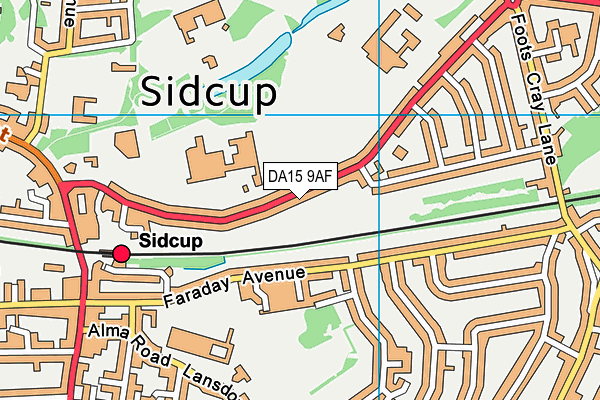 DA15 9AF map - OS VectorMap District (Ordnance Survey)