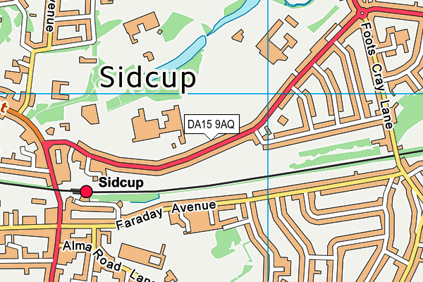 DA15 9AQ map - OS VectorMap District (Ordnance Survey)