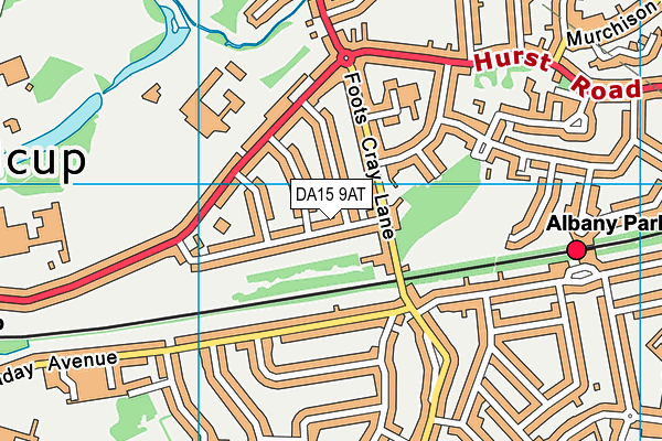 DA15 9AT map - OS VectorMap District (Ordnance Survey)